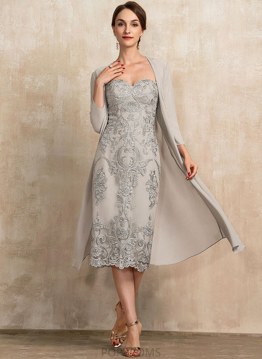 Dress Sheath/Column Sweetheart Mother Mother of the Bride Dresses Jaylynn Knee-Length of Lace the Bride