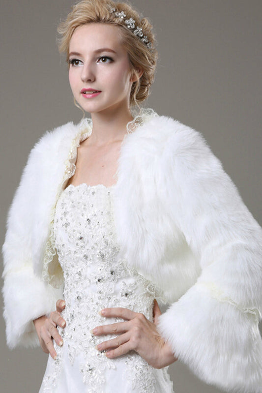 Charming Long Sleeves Faux Fur Wedding Wrap