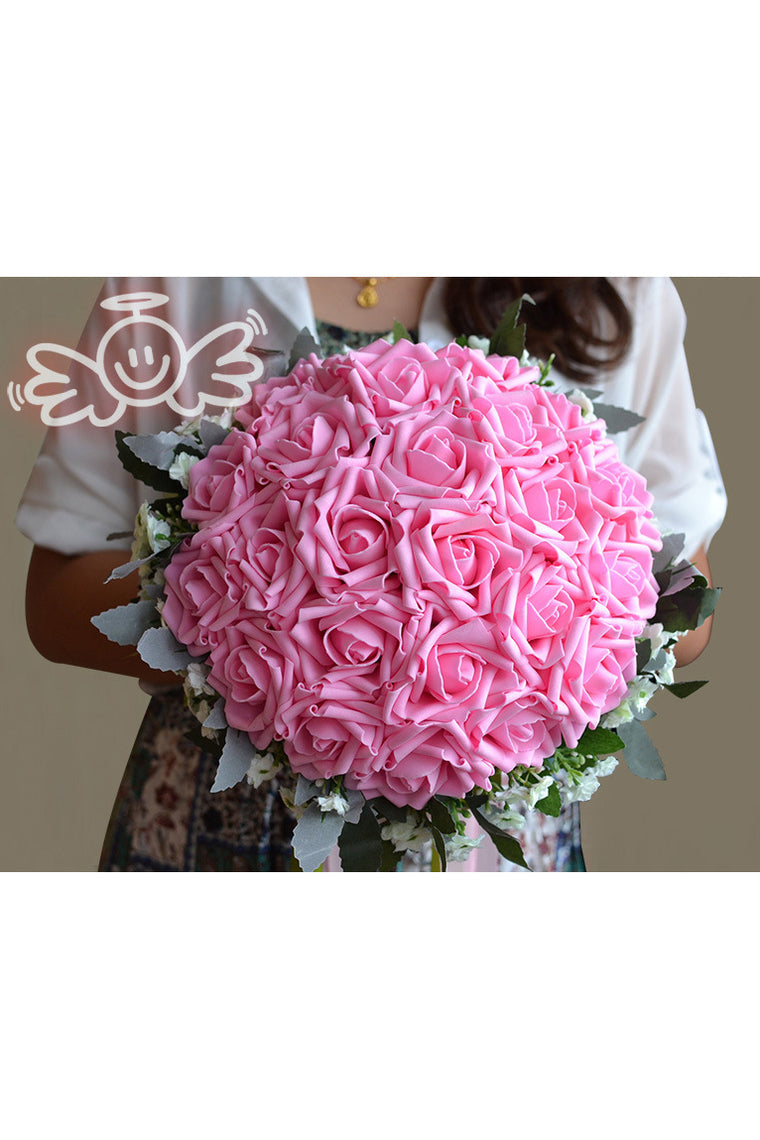 Round Artificial Silk Bridal Bouquets