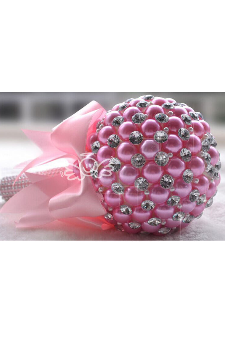 Round Ribbon/Pearl Bridal Bouquets