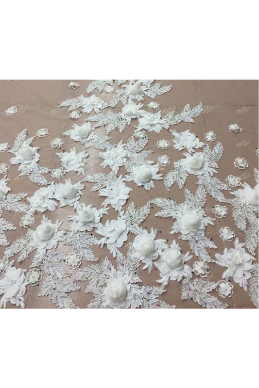 2024 Gorgeous Wedding Veil Length 3 Meter Width 3 Meter Tulle With Handmade Flowers