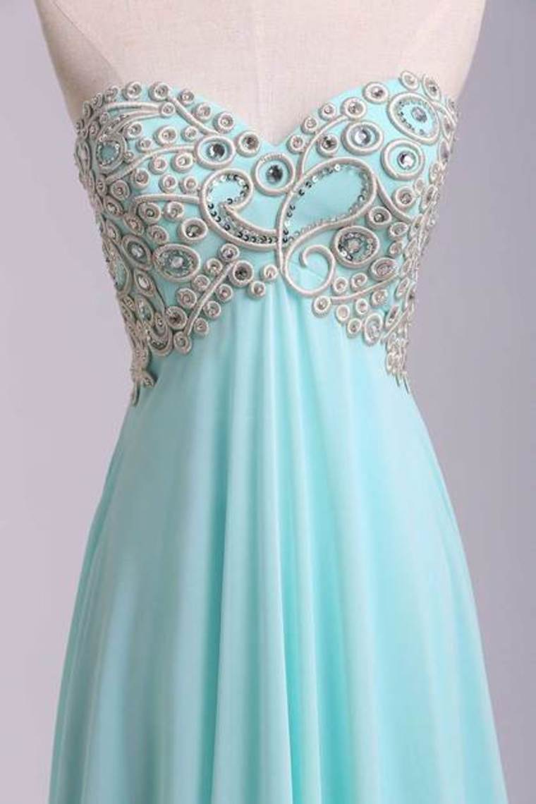 2024 Prom Dresses A Line Sweetheart Floor Length Chiffon