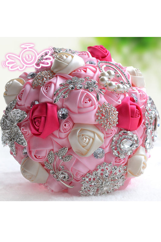 Attractive Round Satin Bridal Bouquets