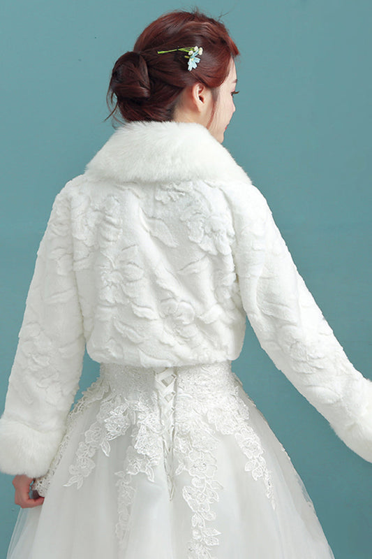 Long Sleeves Faux Fur Wedding Wrap