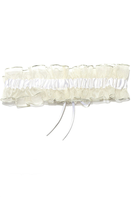 Gorgeous Organza With Ribbons Flower Wedding Garters