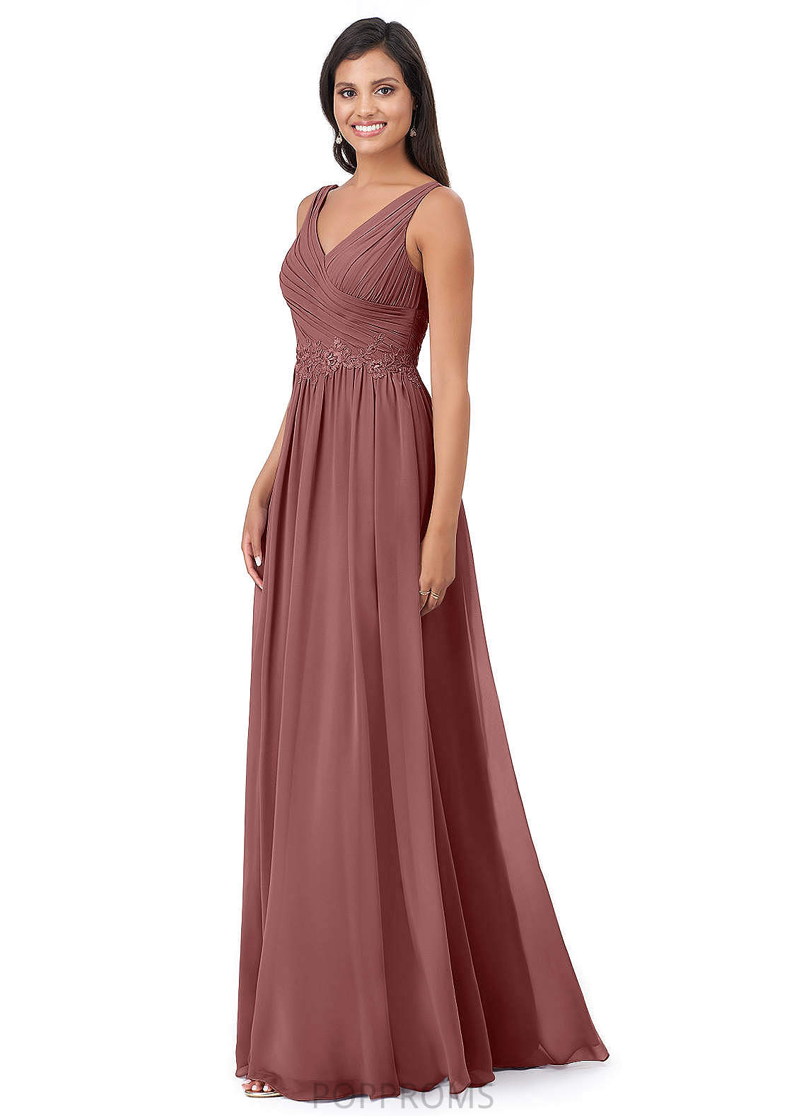 Trinity Sleeveless Straps Natural Waist A-Line/Princess Floor Length Bridesmaid Dresses