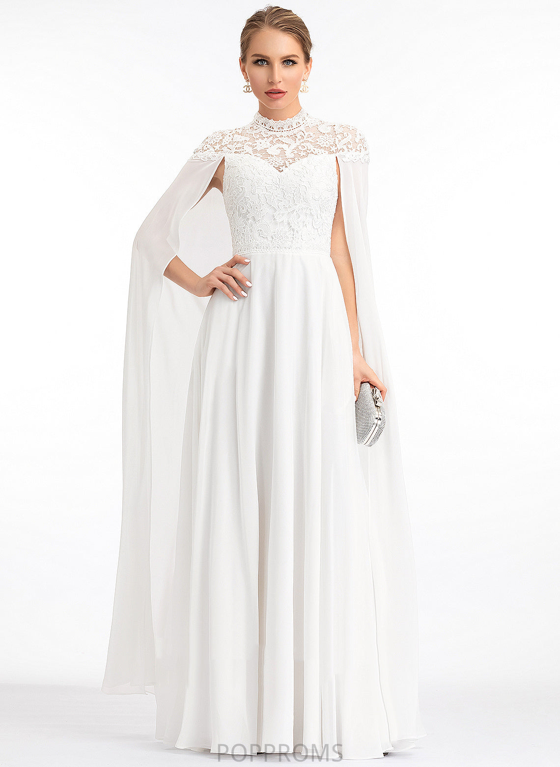 Lace Chiffon Charlotte Wedding Dresses Dress Floor-Length High Neck A-Line Wedding