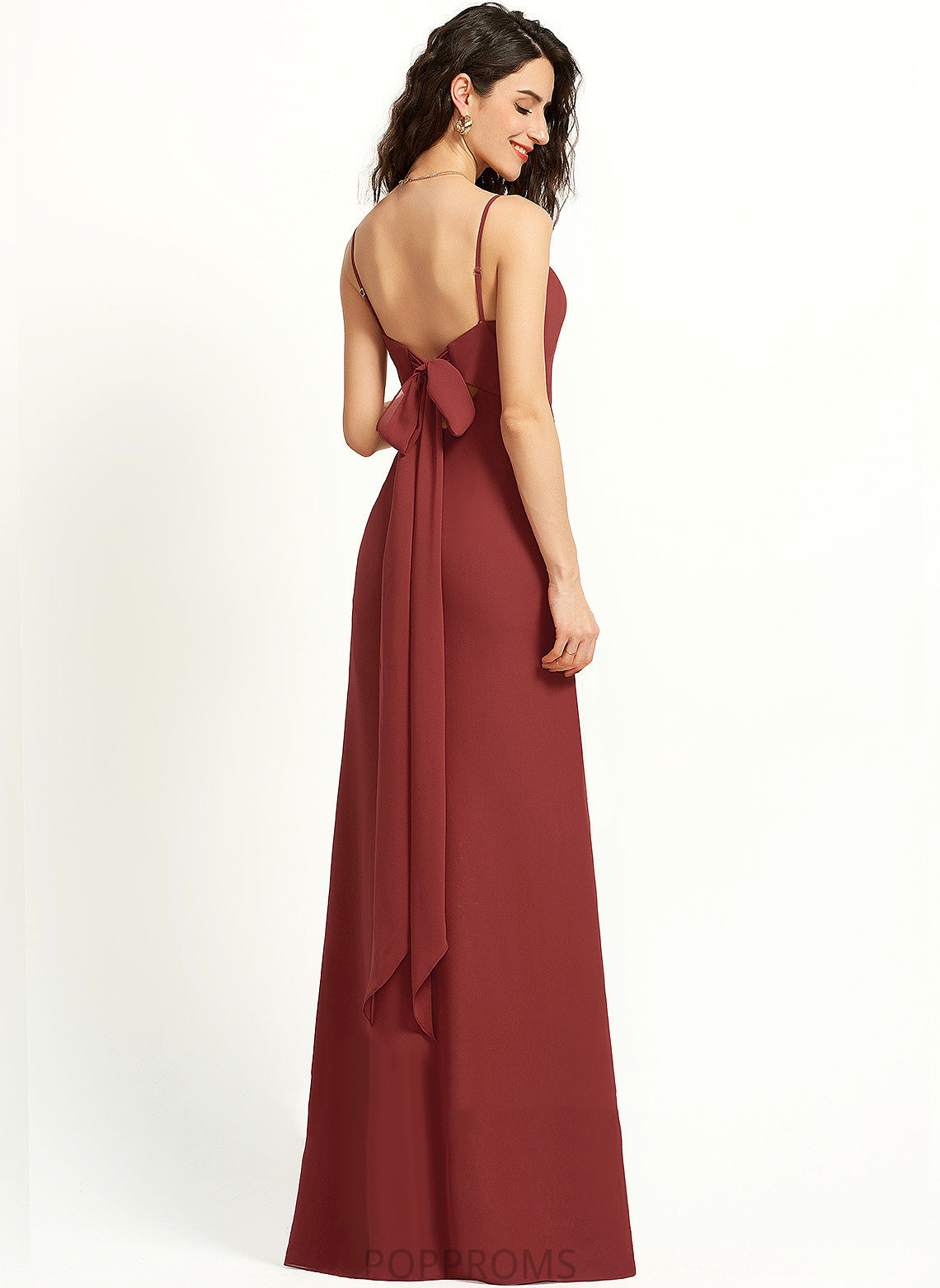 Skylar Floor-Length Sheath/Column Prom Dresses Square Chiffon