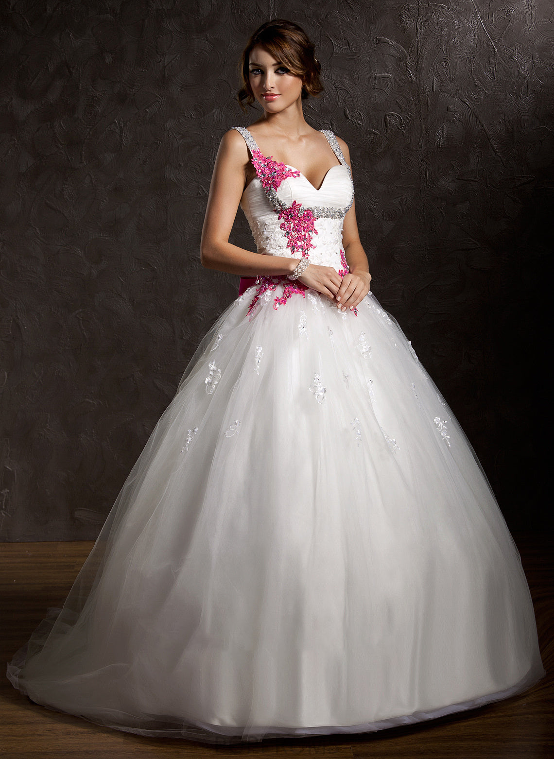 Bow(s) Nancy Chapel Sweetheart Wedding Dresses Ball-Gown/Princess Wedding Appliques With Lace Ruffle Tulle Train Dress