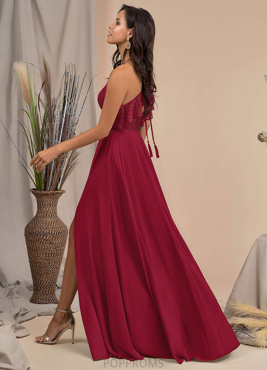 Uerica Natural Waist Sheath/Column Floor Length Spaghetti Staps Sleeveless Bridesmaid Dresses