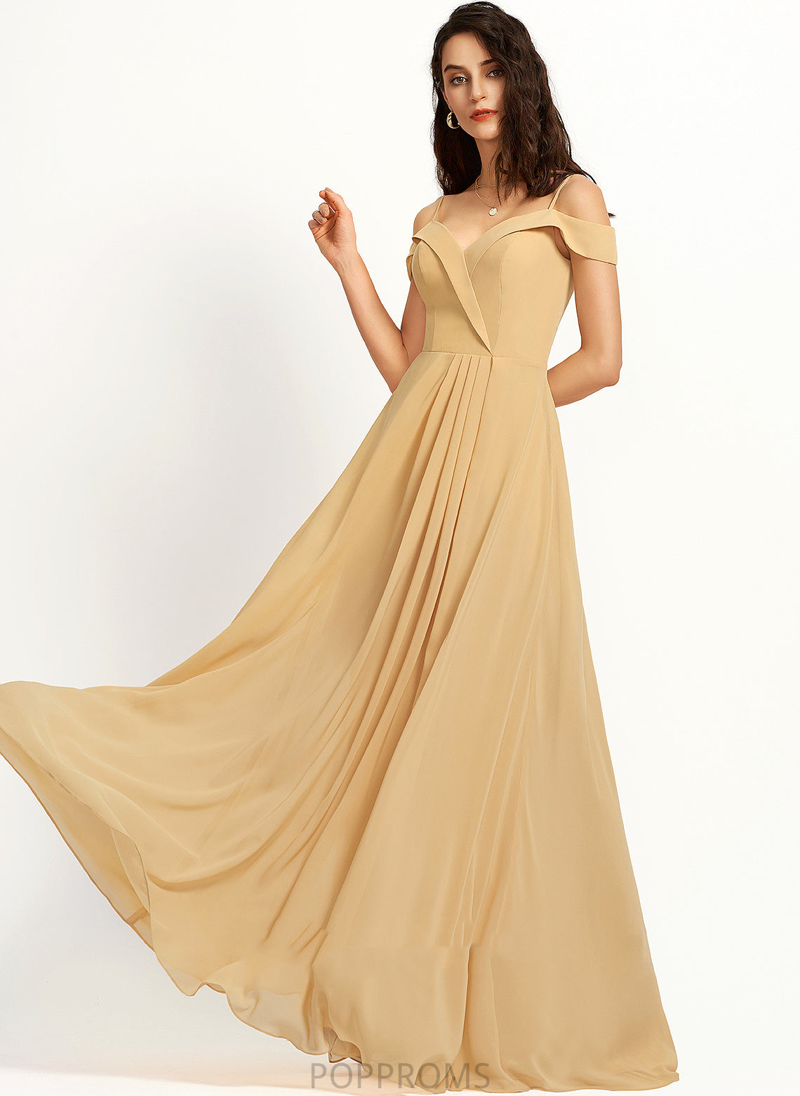 Fabric V-neck Floor-Length Silhouette Straps Length A-Line Neckline Patricia Floor Length Natural Waist Sleeveless Bridesmaid Dresses