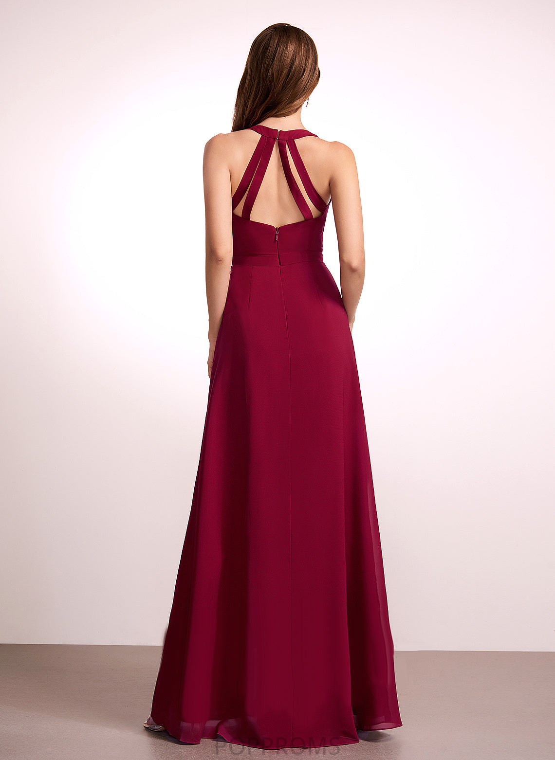 Floor-Length Silhouette Length Neckline Fabric Straps A-Line V-neck Simone Natural Waist Sheath/Column Sleeveless Bridesmaid Dresses