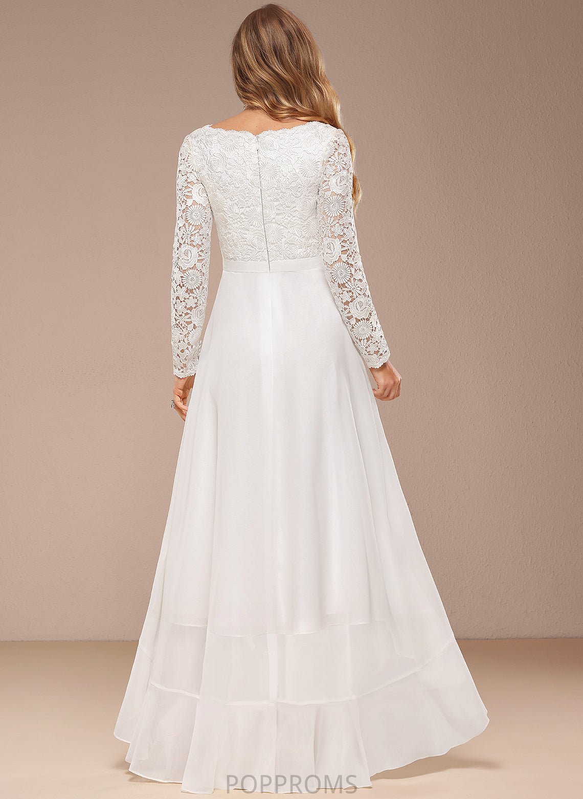 Lace Wedding Jaylyn Dress Asymmetrical Wedding Dresses A-Line Chiffon V-neck