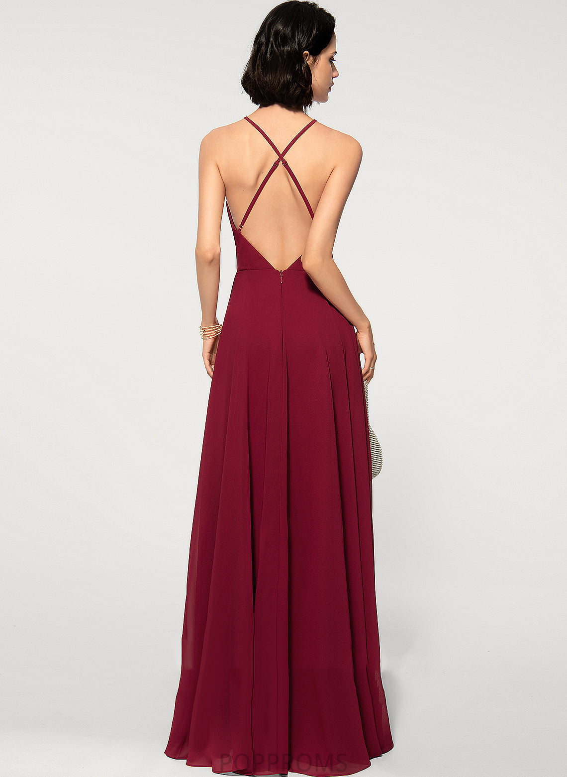 Square Lilianna Floor-Length Chiffon A-Line Prom Dresses