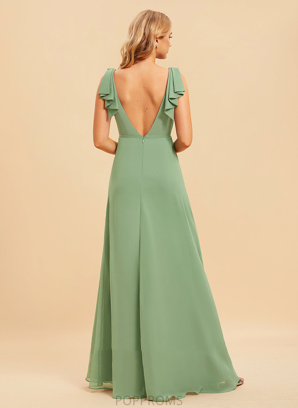 Silhouette Length Floor-Length Neckline Fabric A-Line Embellishment V-neck Ruffle Allison Sheath/Column Floor Length Bridesmaid Dresses