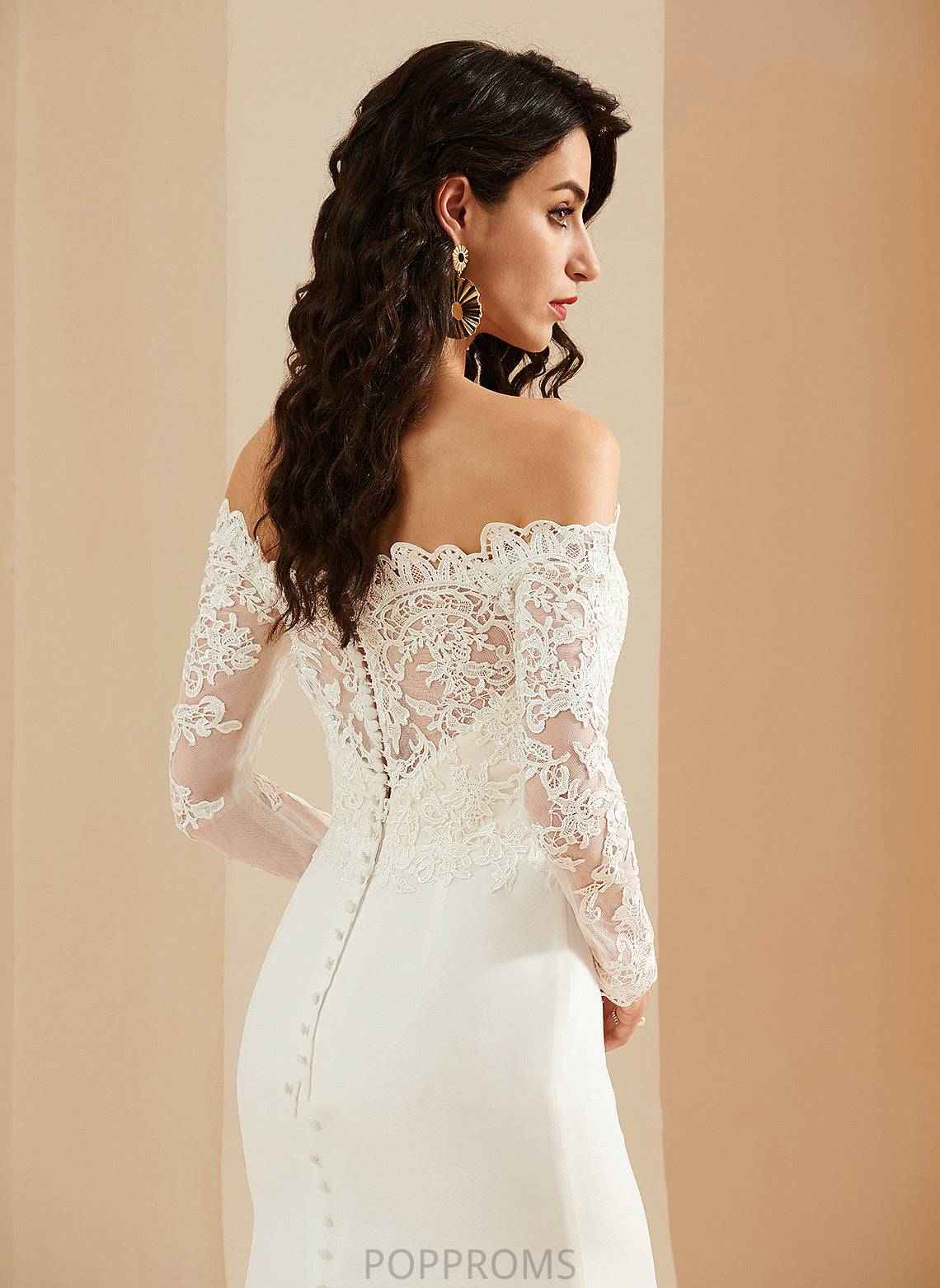 Lace Alyson Court Train Wedding Trumpet/Mermaid Wedding Dresses Off-the-Shoulder With Dress