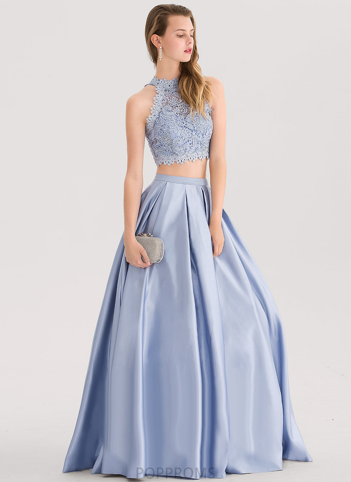 Sequins Lace Jaiden Satin With Floor-Length Ball-Gown/Princess Prom Dresses Scoop Beading