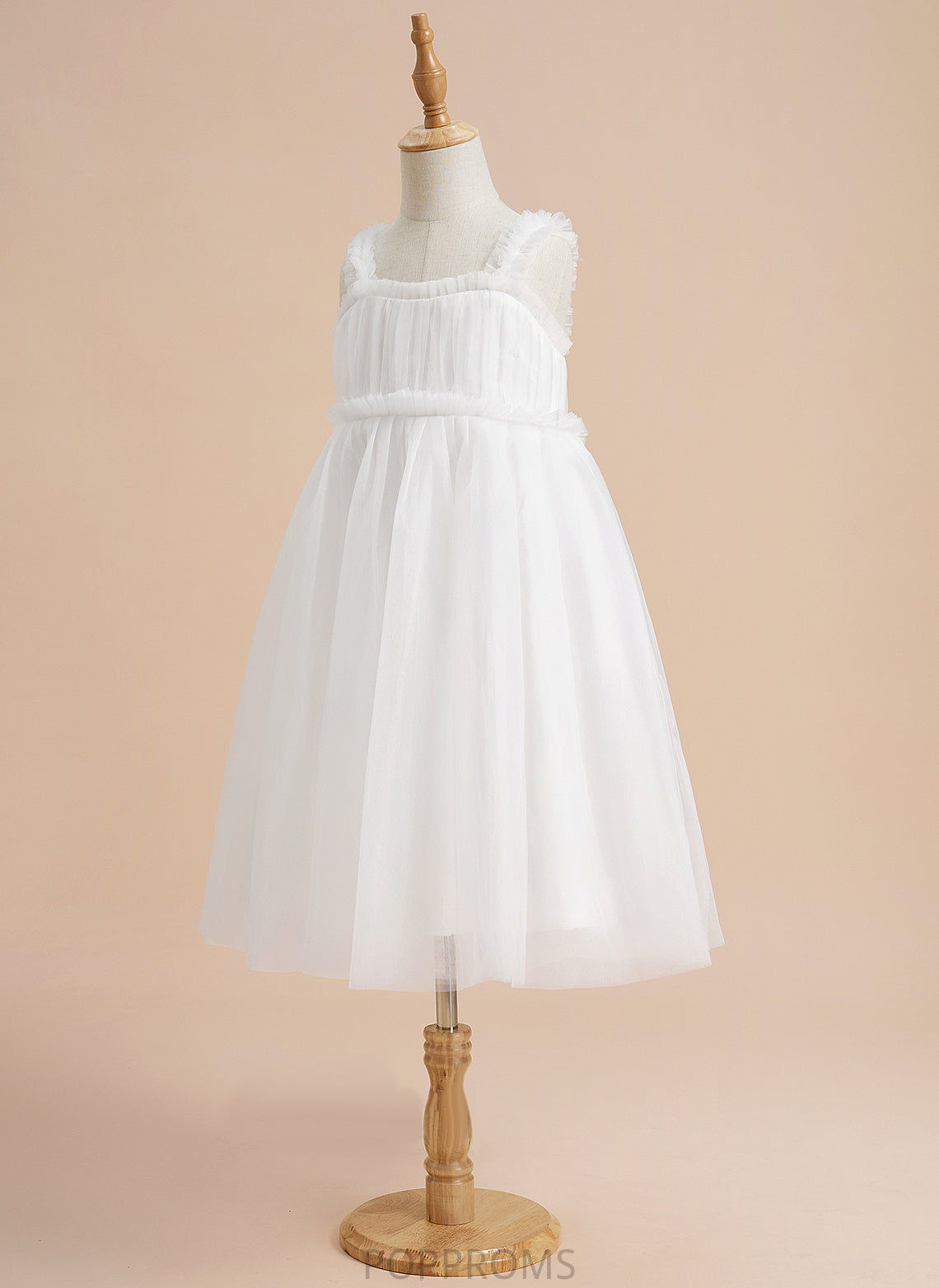 Tulle Noemi Girl - Knee-length A-Line Flower Neckline Dress Sleeveless Square Flower Girl Dresses