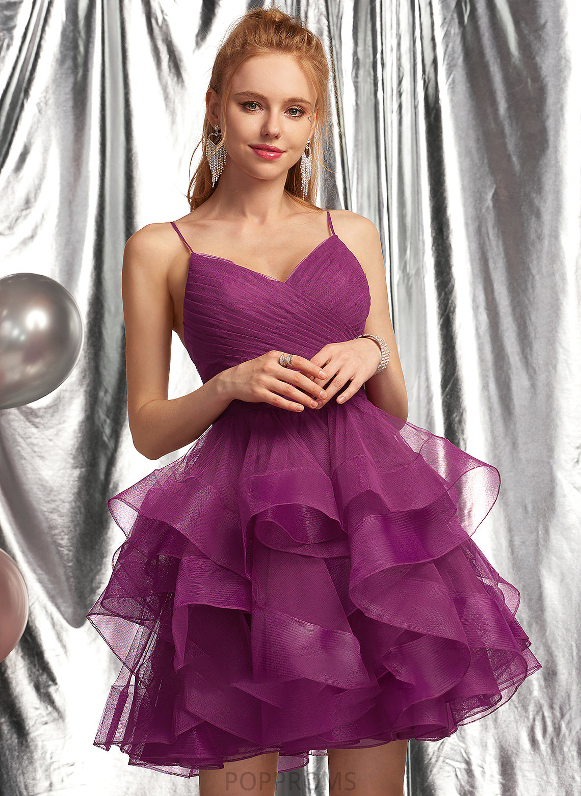 Prom Dresses Tulle Layla Ball-Gown/Princess Short/Mini V-neck