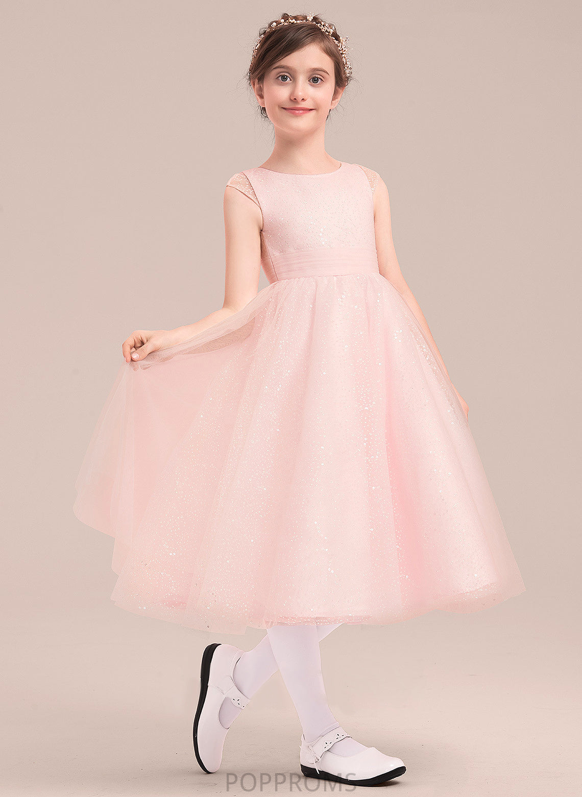 - Neck A-Line/Princess Dress Tea-length Sleeveless Flower Girl Dresses Bow(s) Scoop Flower Tulle Girl With Savanna