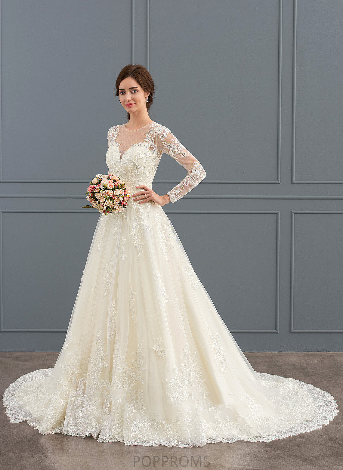 Wedding Dress Wedding Dresses Jo Lace Train Court Tulle Illusion Ball-Gown/Princess