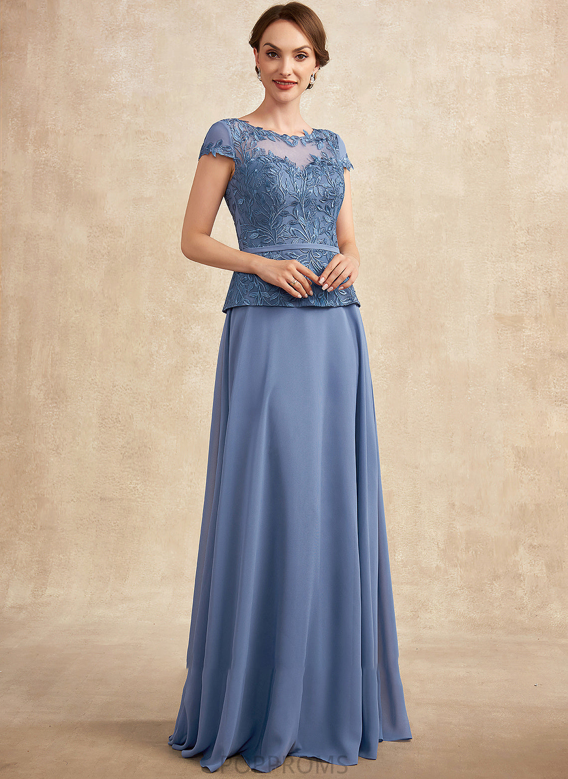 Kennedy Lace of Mother Mother of the Bride Dresses the Neck Bride Chiffon Scoop Dress A-Line Floor-Length