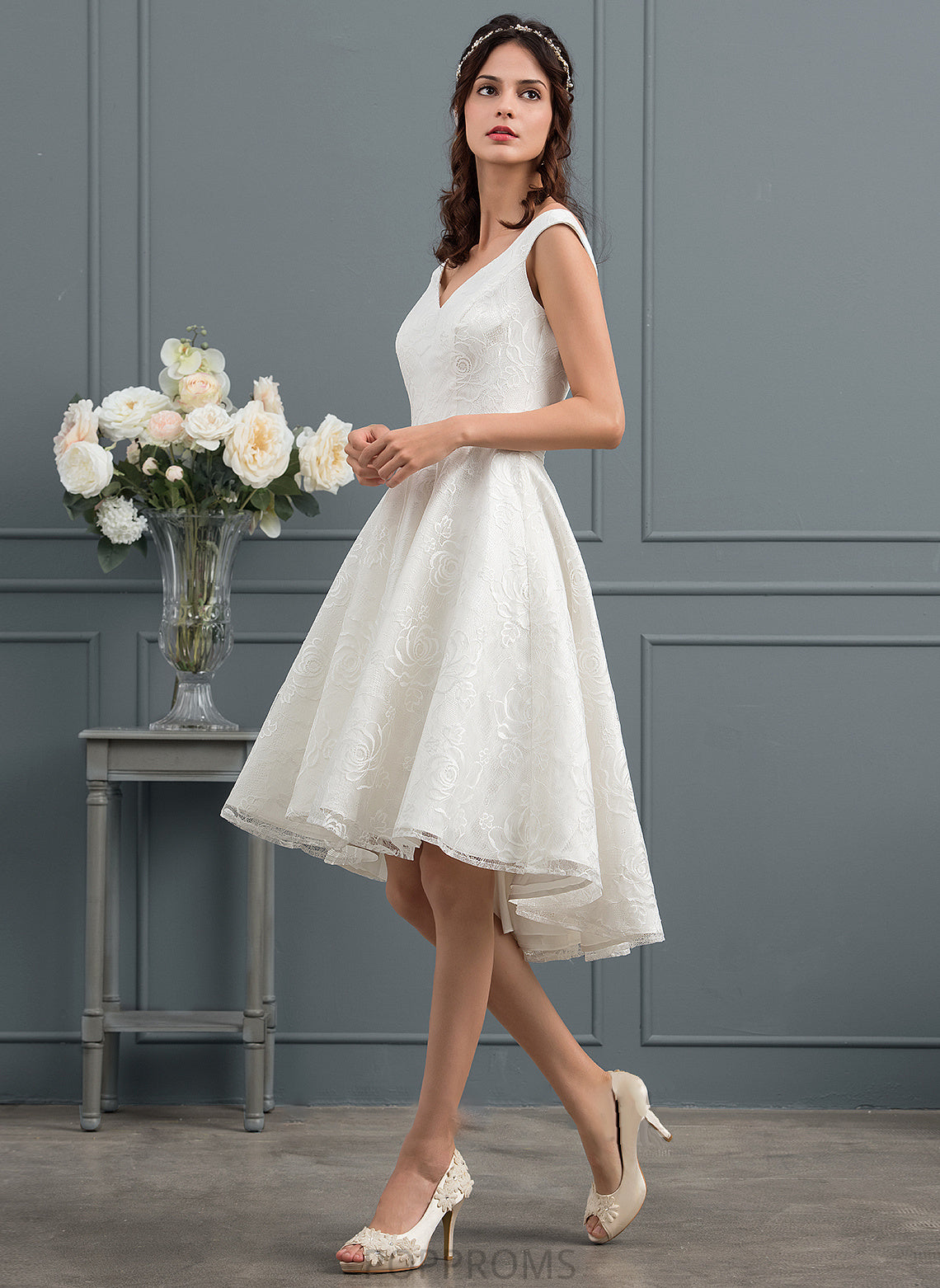 Dress Asymmetrical Lace Wedding Dresses Sherry Bow(s) A-Line With Wedding