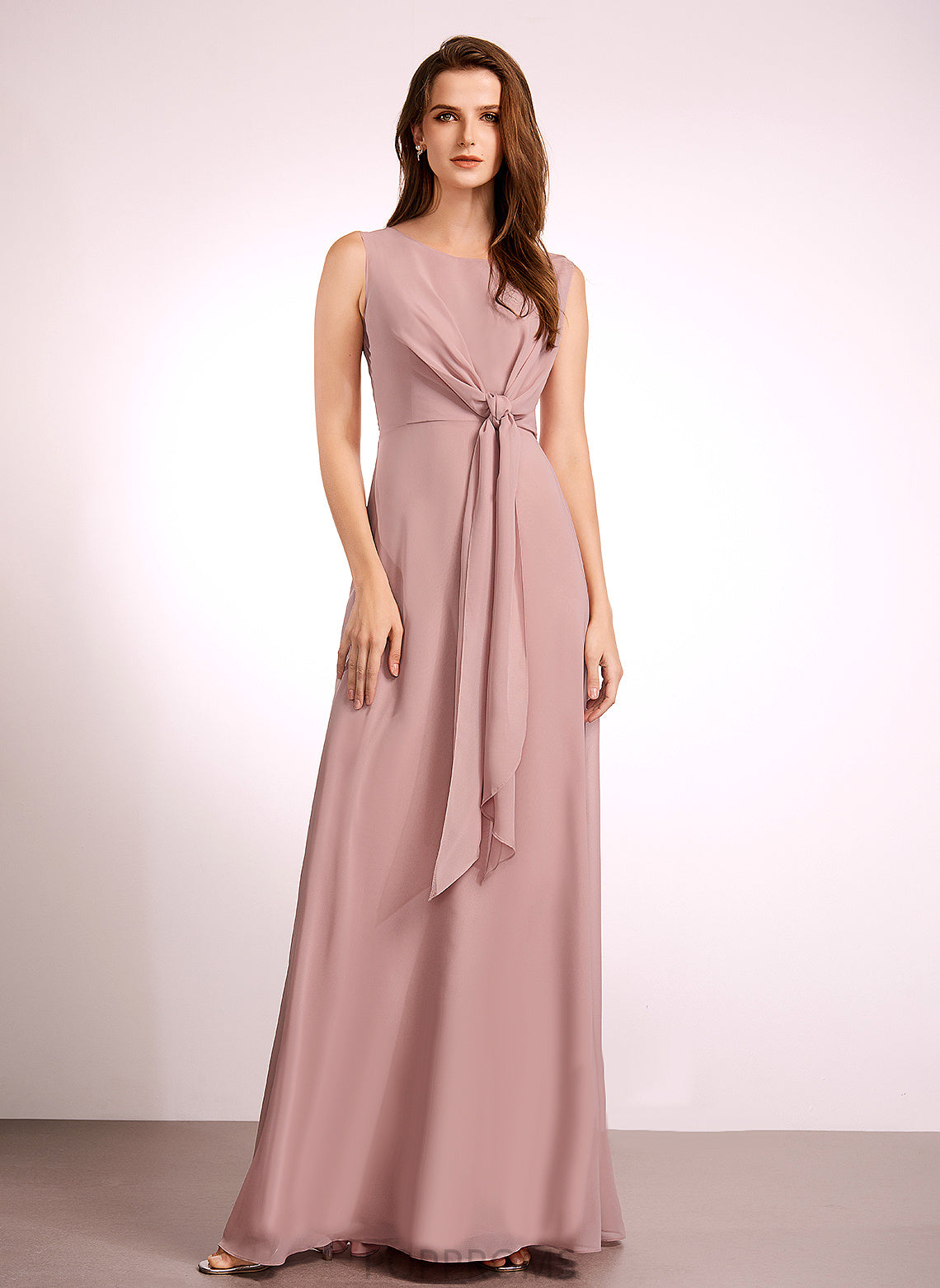 Bow(s) Floor-Length Length Embellishment A-Line Straps Fabric Silhouette Hazel Sheath/Column Floor Length Sleeveless Bridesmaid Dresses