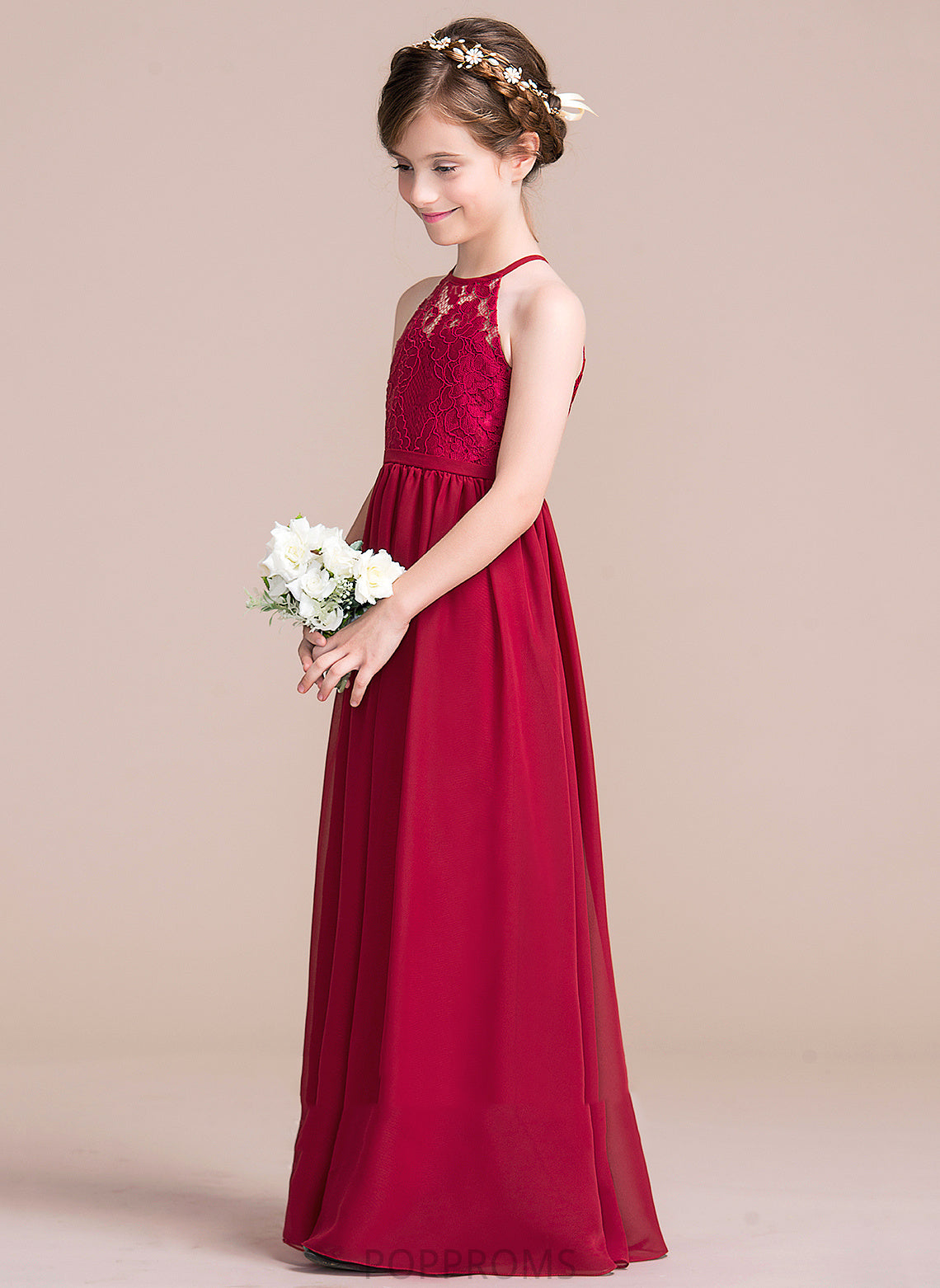 Chiffon/Lace - Flower Jazmyn Girl Floor-length Sleeveless Scoop Flower Girl Dresses Neck A-Line Dress