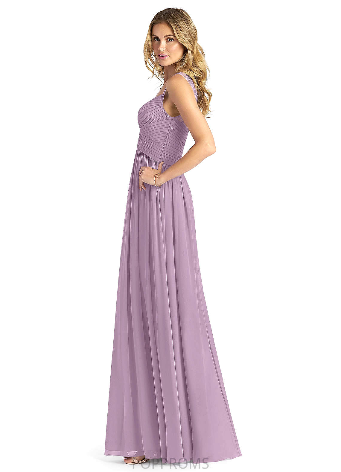 Yvonne Sleeveless Natural Waist A-Line/Princess Floor Length Halter Bridesmaid Dresses