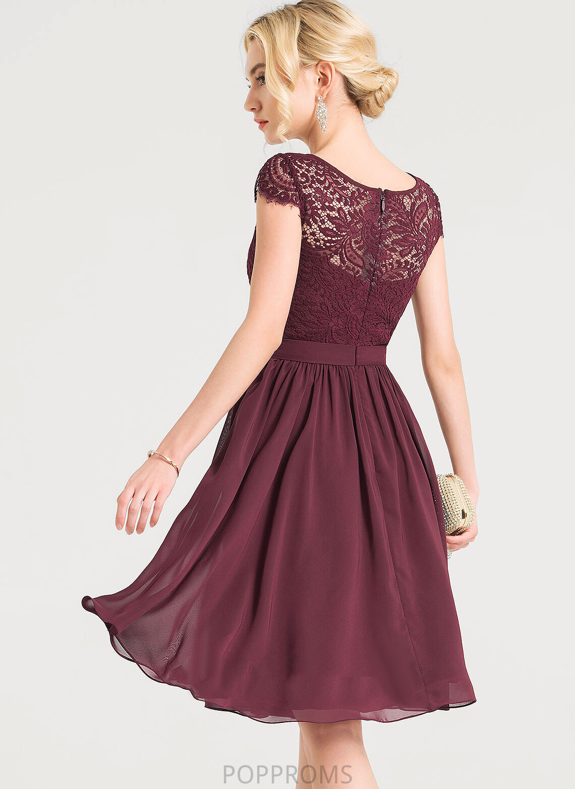 Silhouette Knee-Length Neckline Length Lace A-Line Fabric ScoopNeck Sleeve Noelle Floor Length Straps Bridesmaid Dresses