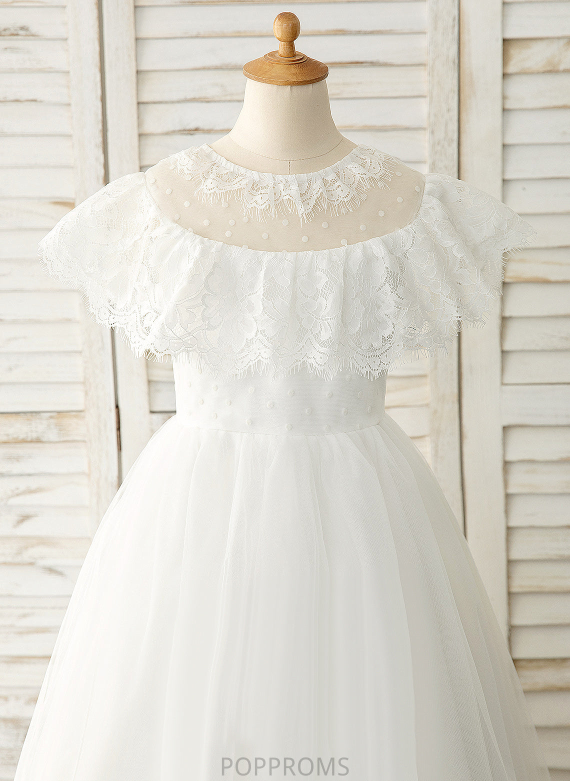 - Valerie Flower Flower Girl Dresses Floor-length A-Line Tulle/Lace Dress Sleeveless Scoop Girl Neck