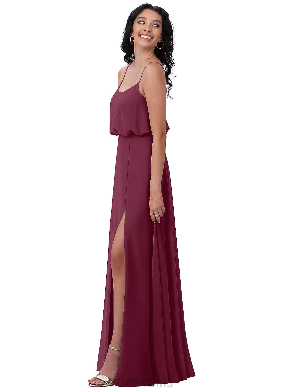 Ximena Sleeveless Spaghetti Staps Natural Waist Off The Shoulder A-Line/Princess Floor Length Bridesmaid Dresses