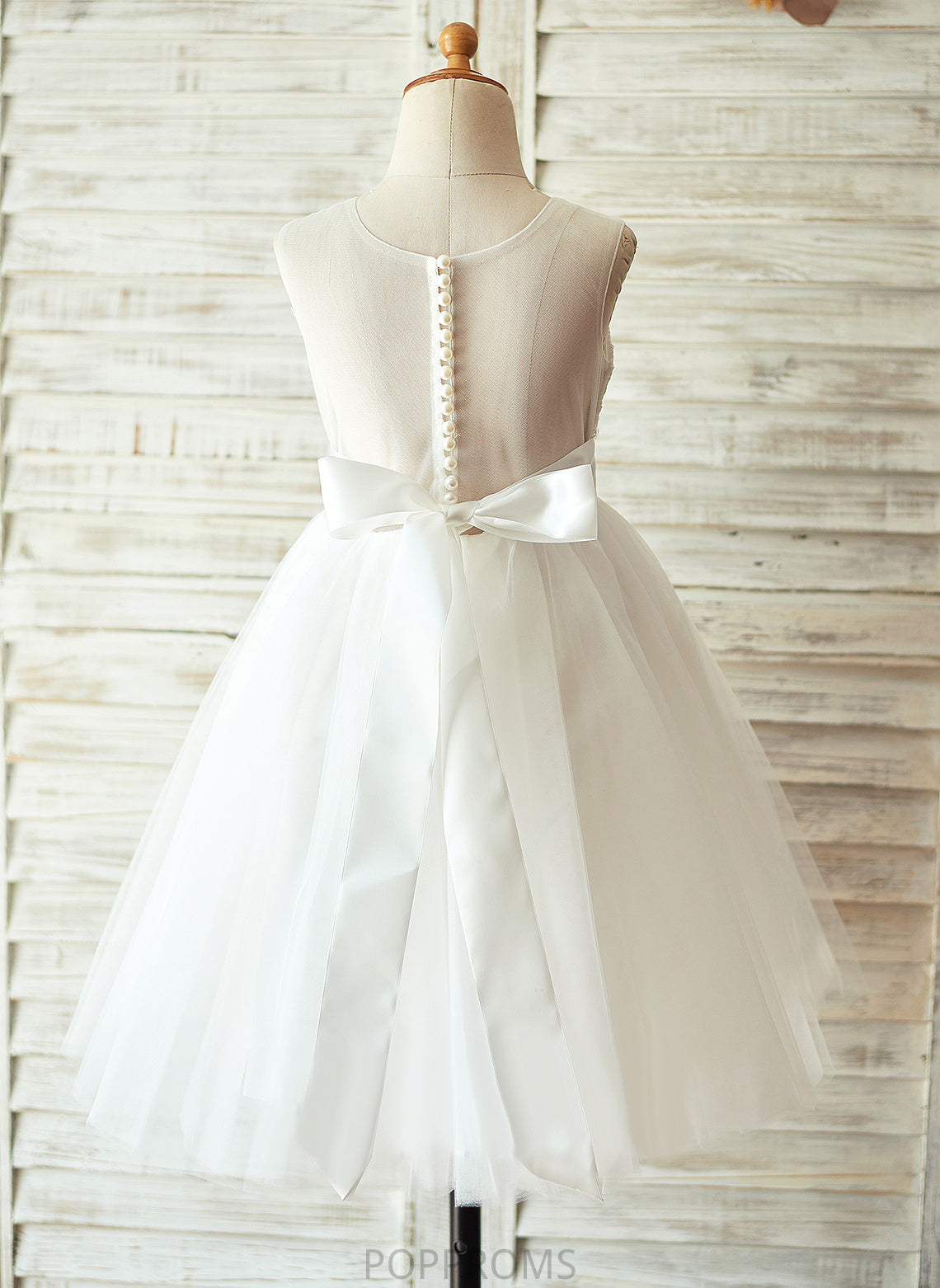 Neck Sleeveless Bow(s) - Sadie With A-Line Flower Girl Dresses Scoop Flower Dress Knee-length Tulle/Lace Girl