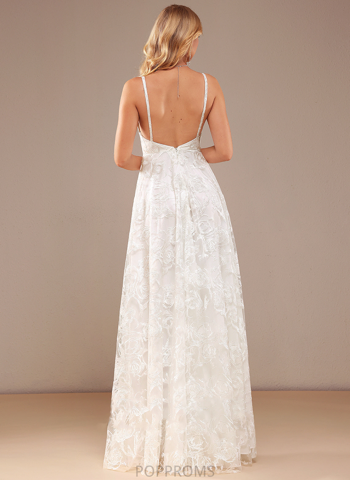 Makena Wedding Dresses A-Line Wedding Dress V-neck Floor-Length Lace