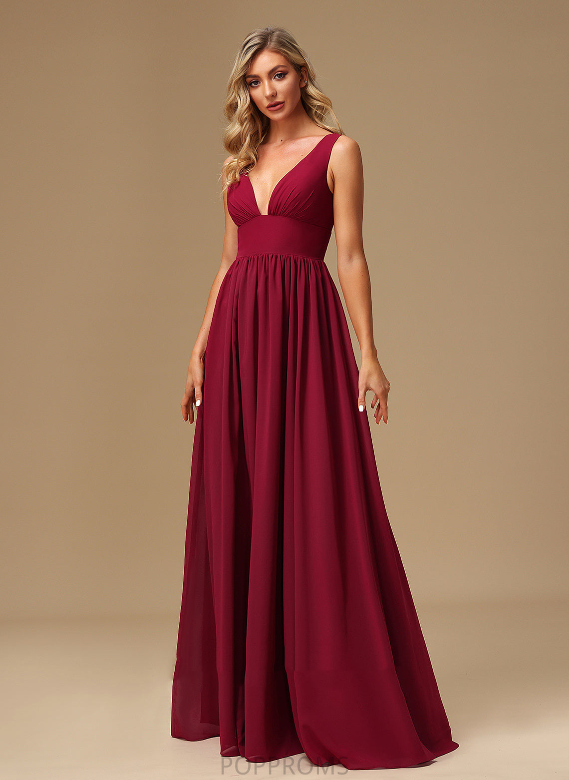 Length Neckline Embellishment Fabric A-Line V-neck Silhouette SplitFront Floor-Length Geraldine A-Line/Princess Natural Waist Bridesmaid Dresses