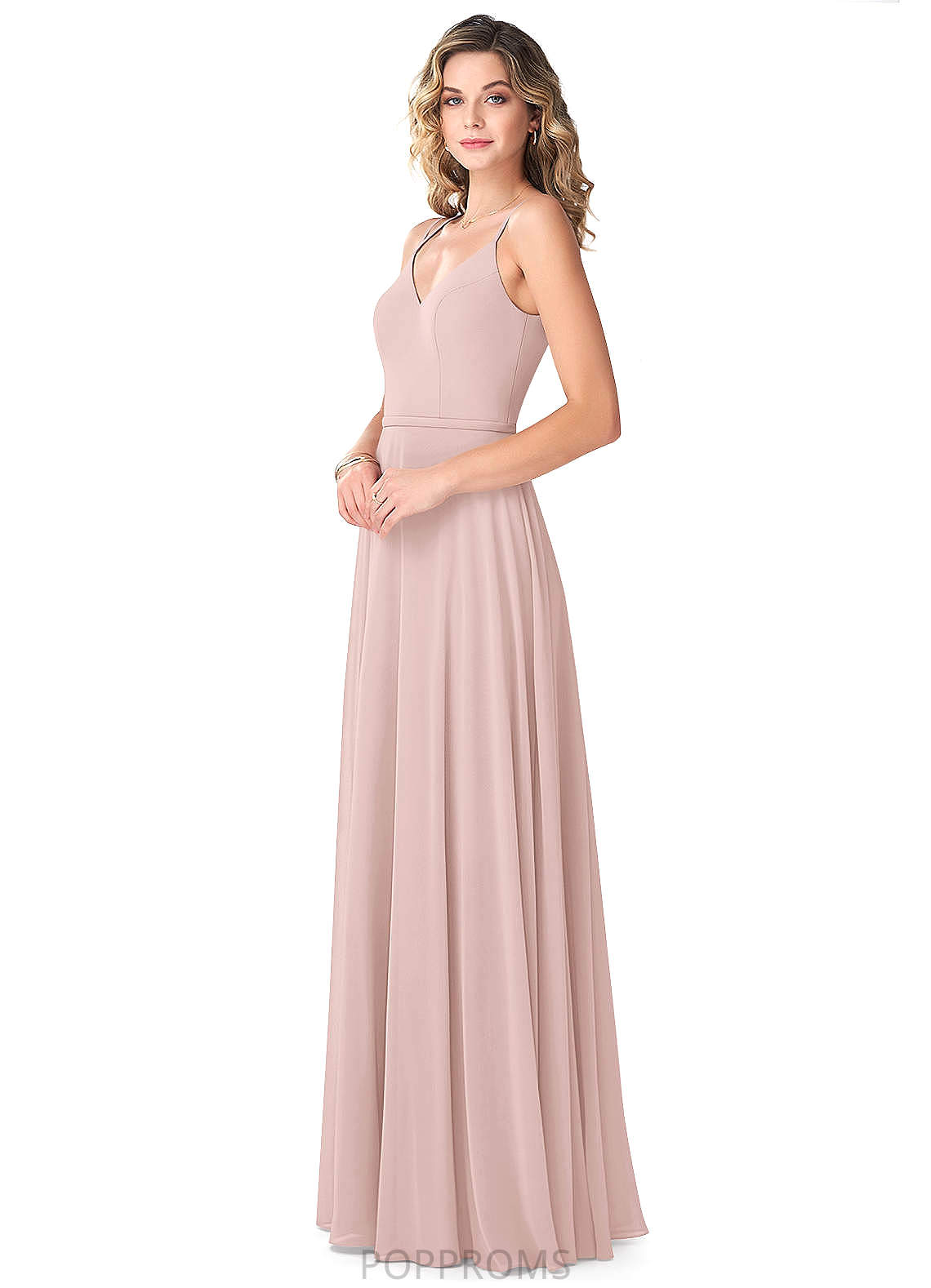 Zariah Tea Length Spaghetti Staps Natural Waist Satin Sleeveless Sheath/Column Bridesmaid Dresses