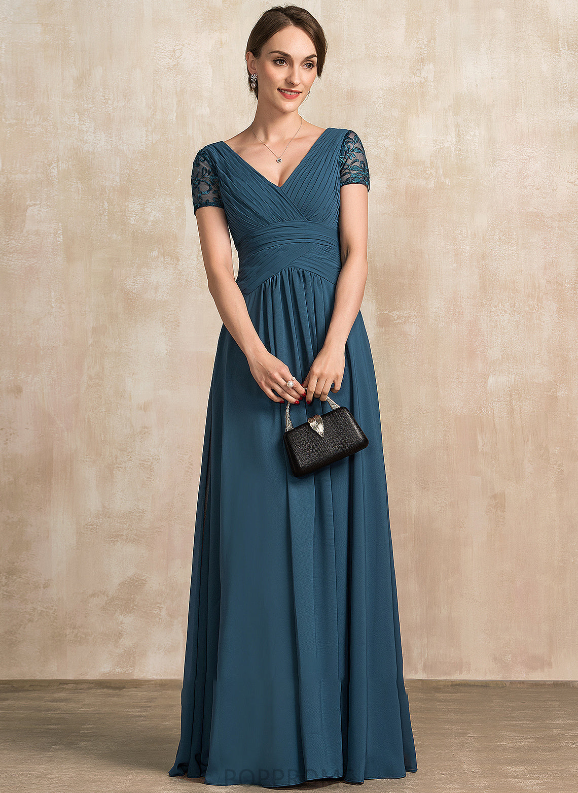 With Bride the Mother Dress Chiffon V-neck of Mother of the Bride Dresses Floor-Length Kate Lace A-Line