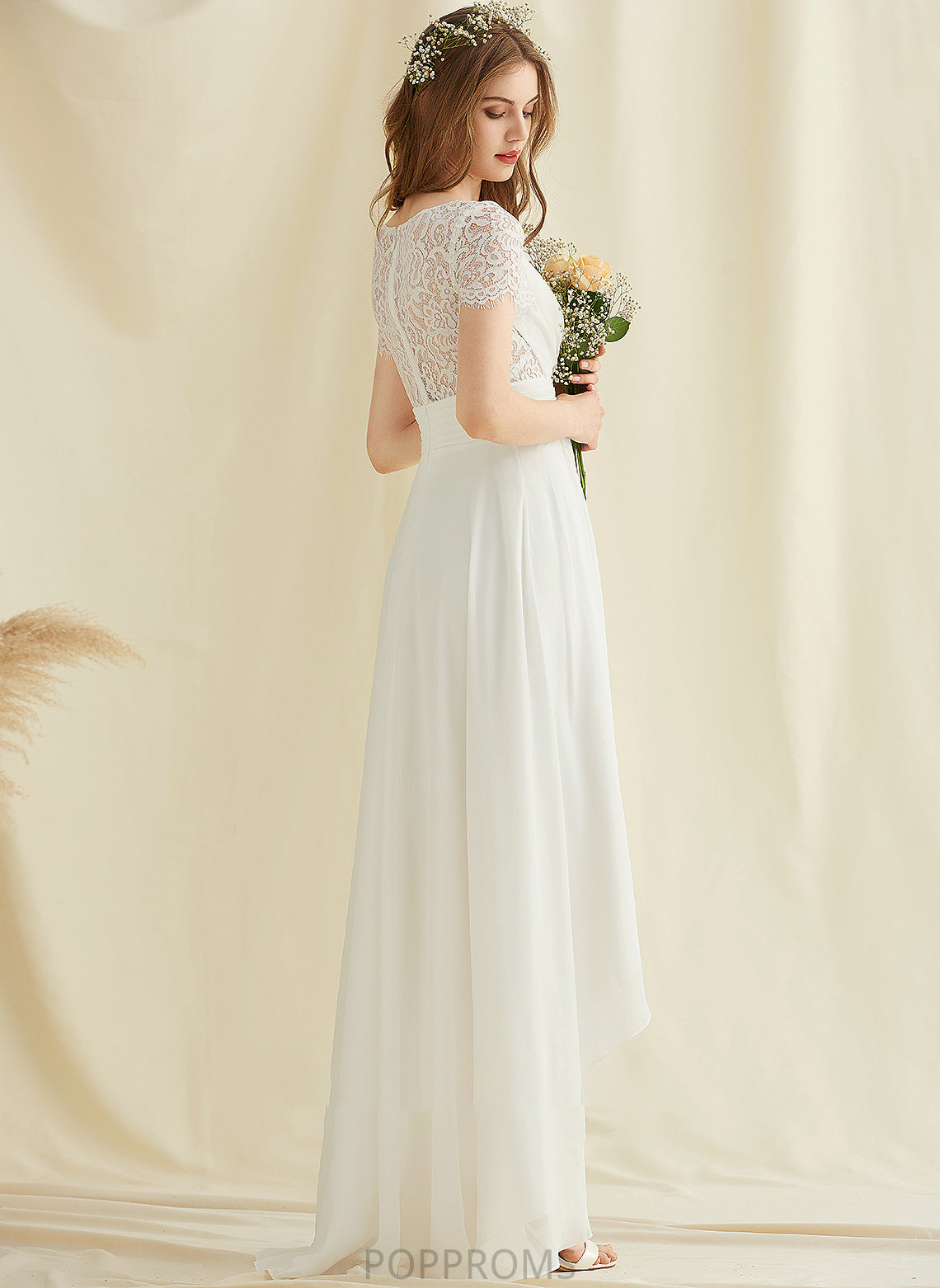 Wedding A-Line Dress Wedding Dresses Parker Chiffon Lace Asymmetrical V-neck