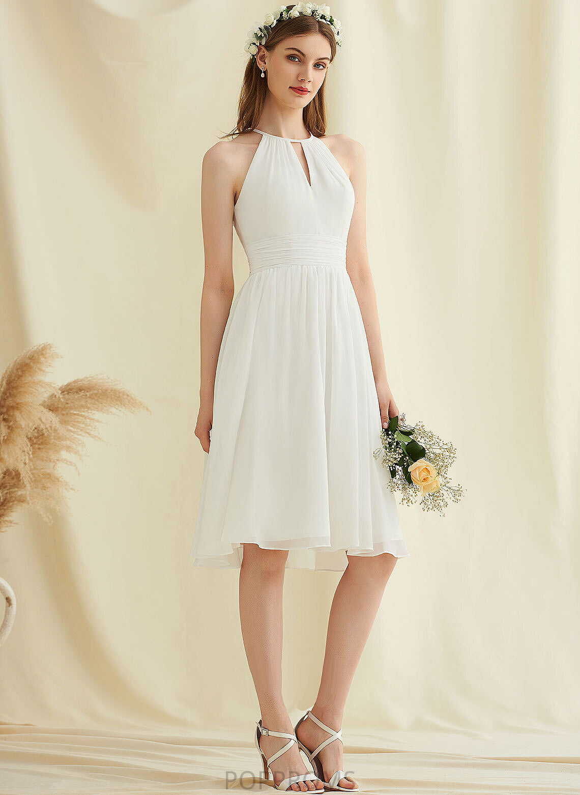 Wedding A-Line Chiffon Iliana Dress Wedding Dresses Knee-Length