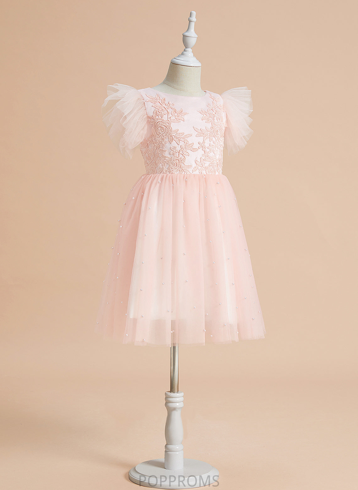 Scoop - Dress Lace Flower Girl Dresses Cassie Flower Knee-length A-Line Girl Satin/Tulle Neck With Sleeveless