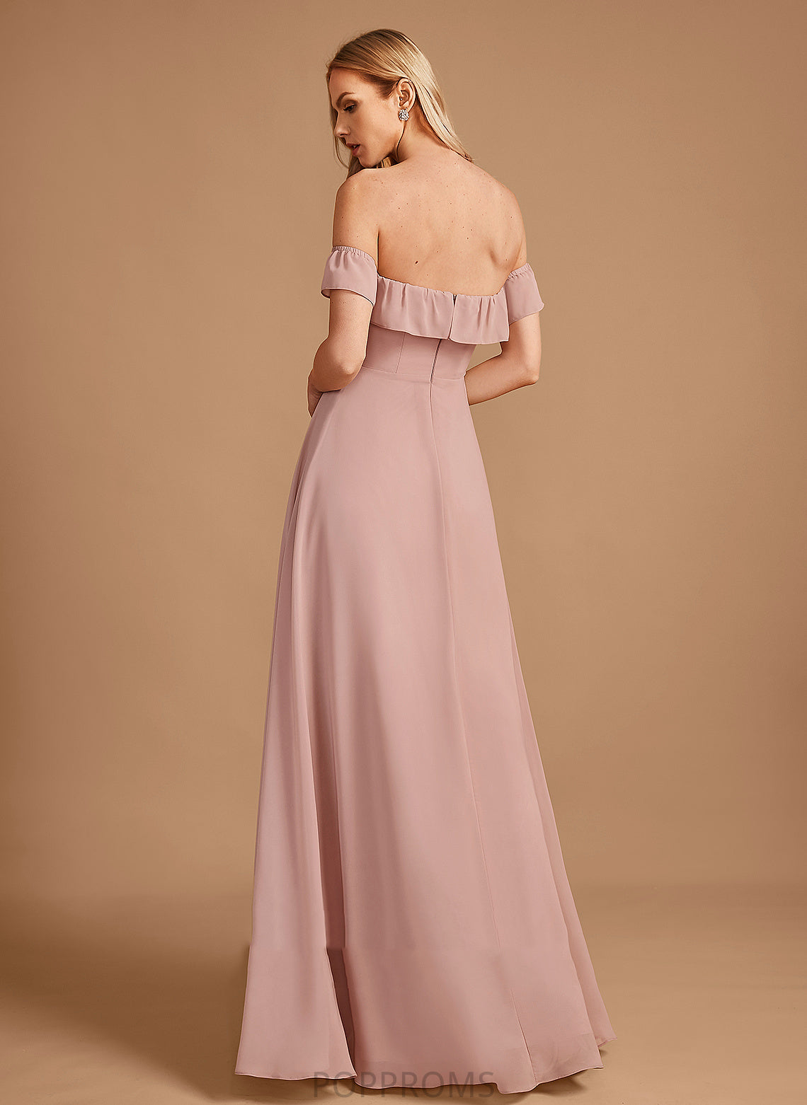 Fabric Length Off-the-Shoulder Ruffle Silhouette Neckline A-Line Floor-Length Embellishment Makenzie Scoop Velvet Bridesmaid Dresses