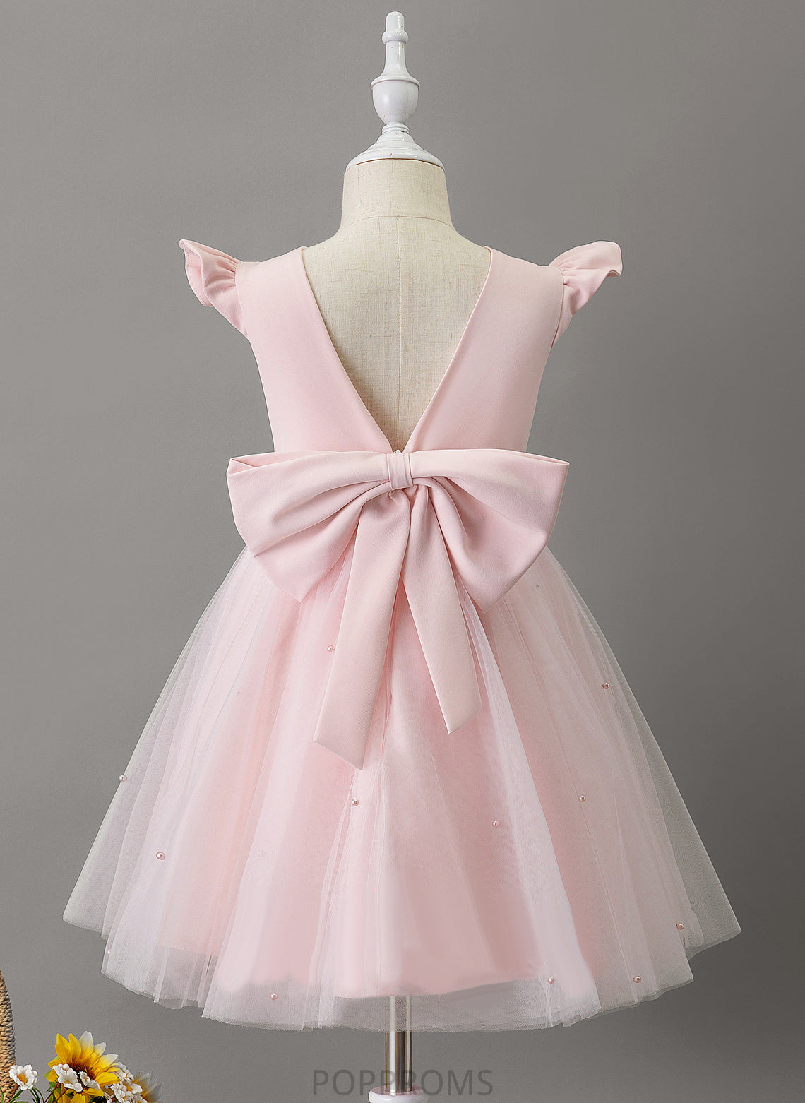 Girl - Flower Girl Dresses Neck Knee-length A-Line Flower Tulle Sleeveless With Dress Ruffles/Beading/Bow(s) Scoop Kayla