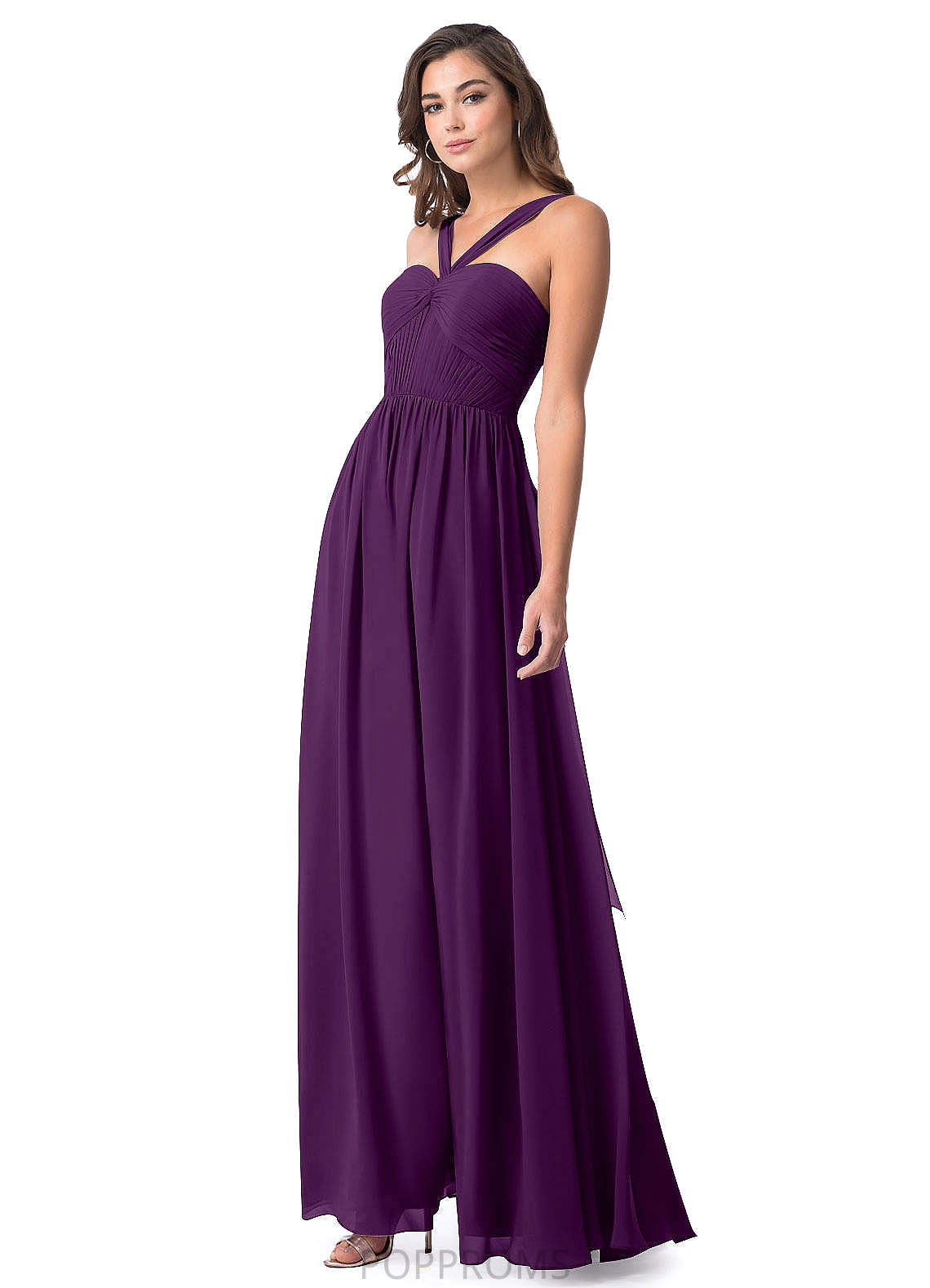 Whitney Sleeveless Spaghetti Staps A-Line/Princess Natural Waist Floor Length Bridesmaid Dresses