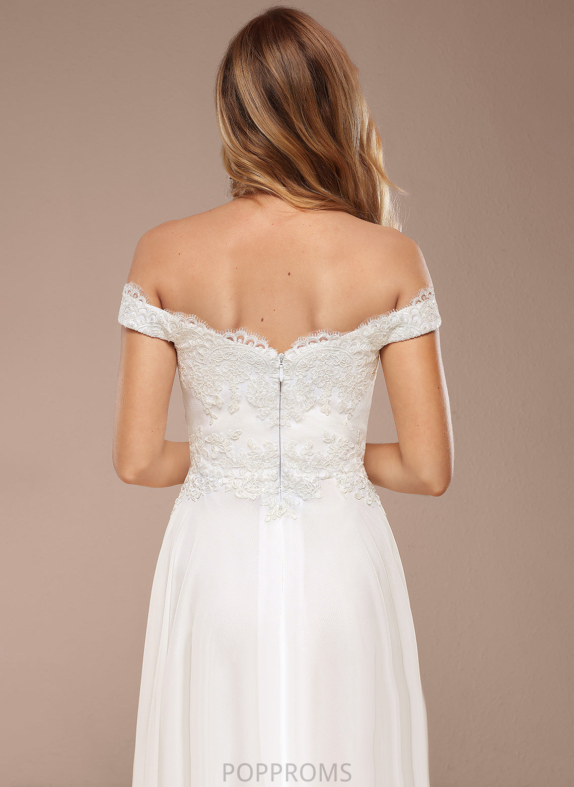 Dress Off-the-Shoulder A-Line Janessa Wedding Dresses Lace Floor-Length Sequins With Chiffon Wedding