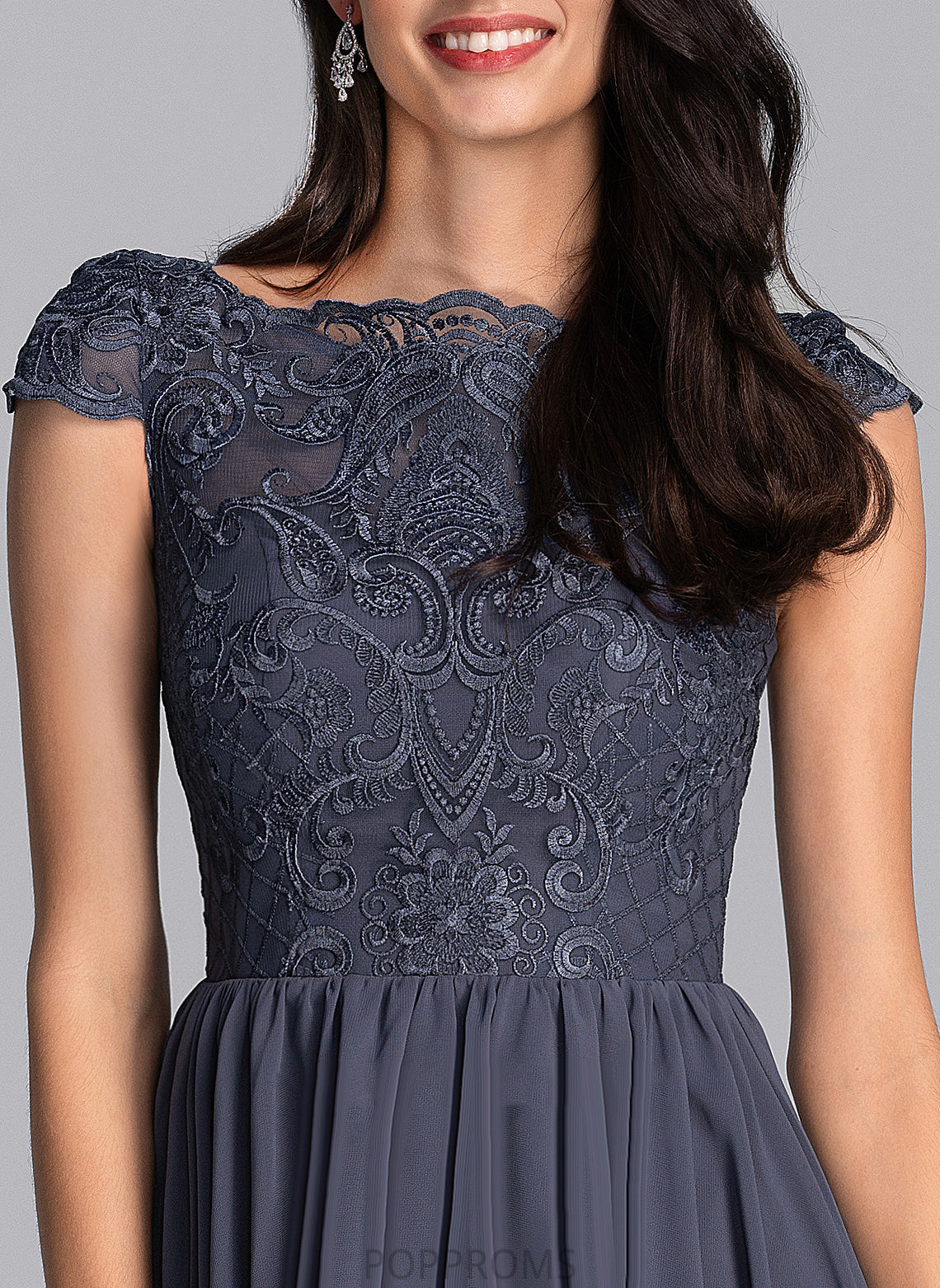 Scoop Neck A-Line Marissa Lace Dress Cocktail Knee-Length Chiffon Cocktail Dresses