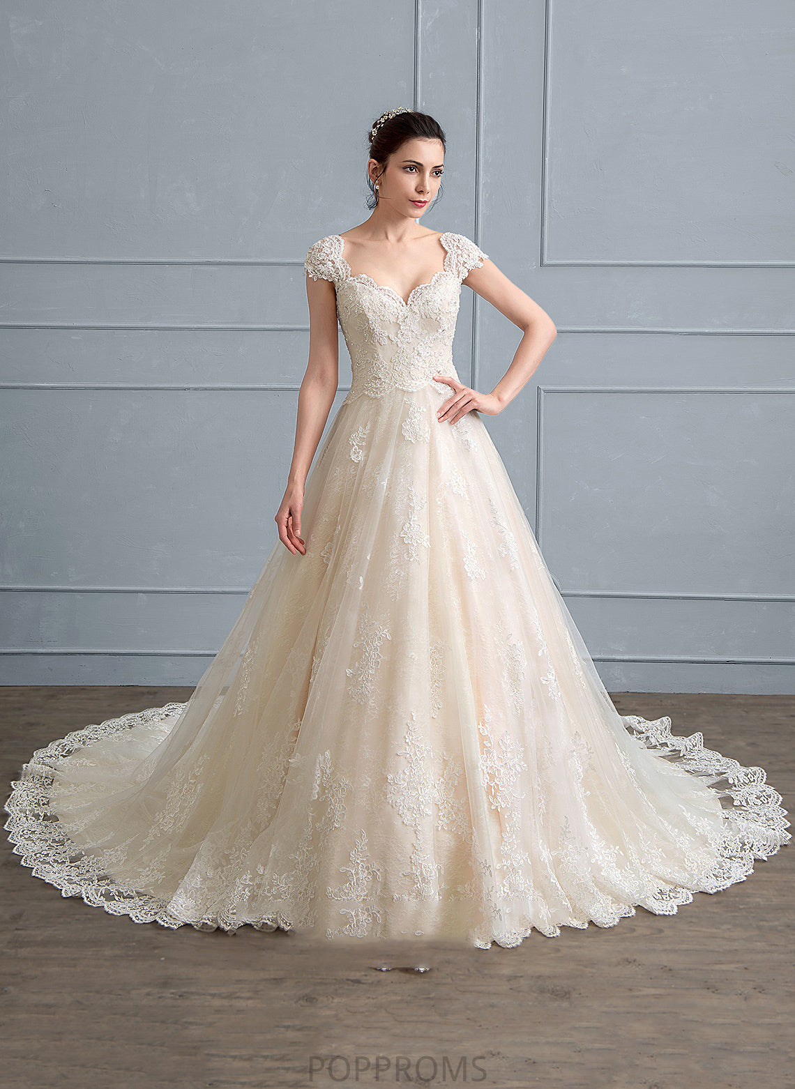 Sweetheart Sequins Tulle Wedding Dresses Train Jazmine With Wedding Dress Lace Ball-Gown/Princess Beading Cathedral