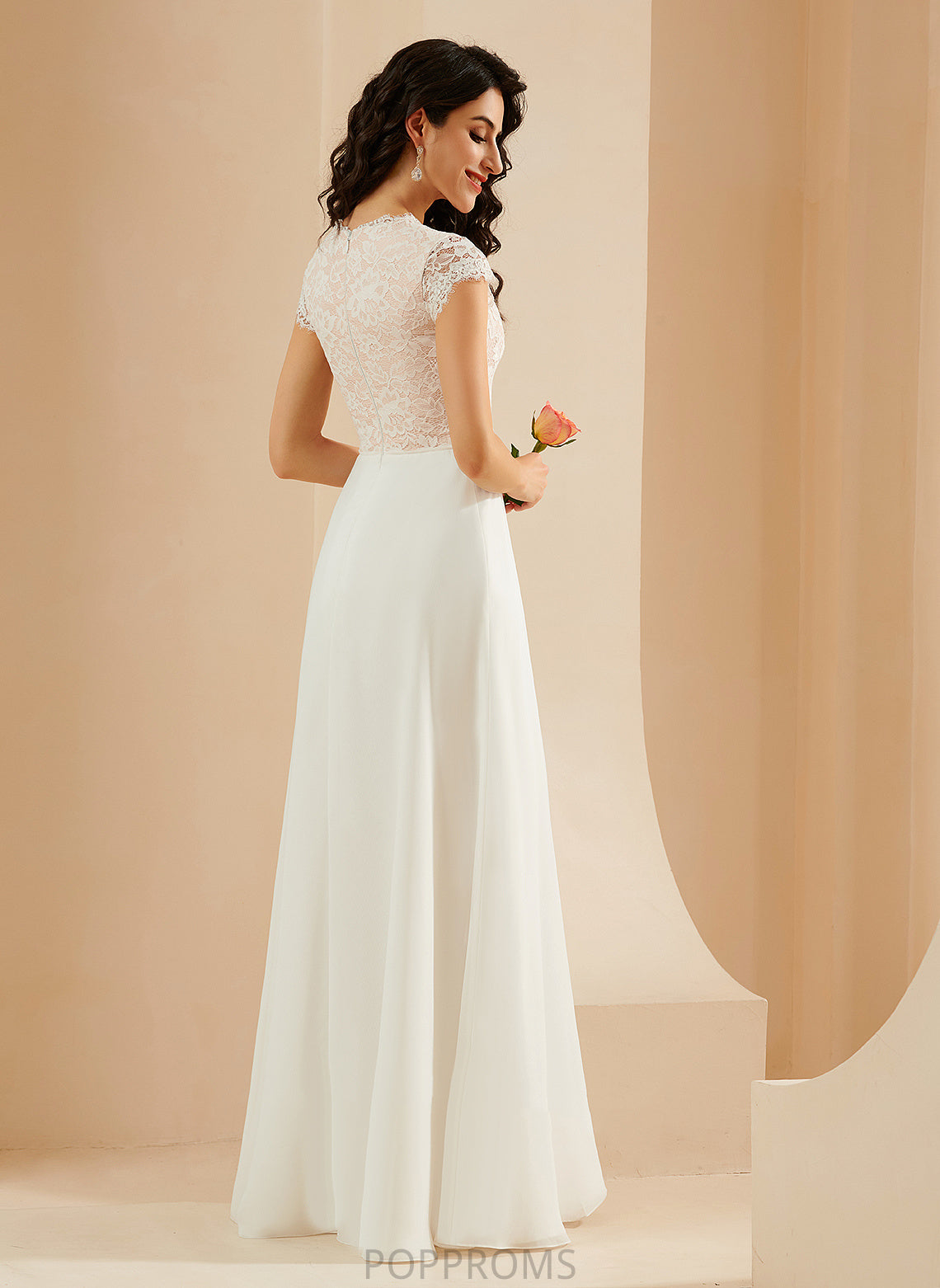 Wedding Dresses Dress Wedding Elianna A-Line Chiffon Scoop Lace Floor-Length