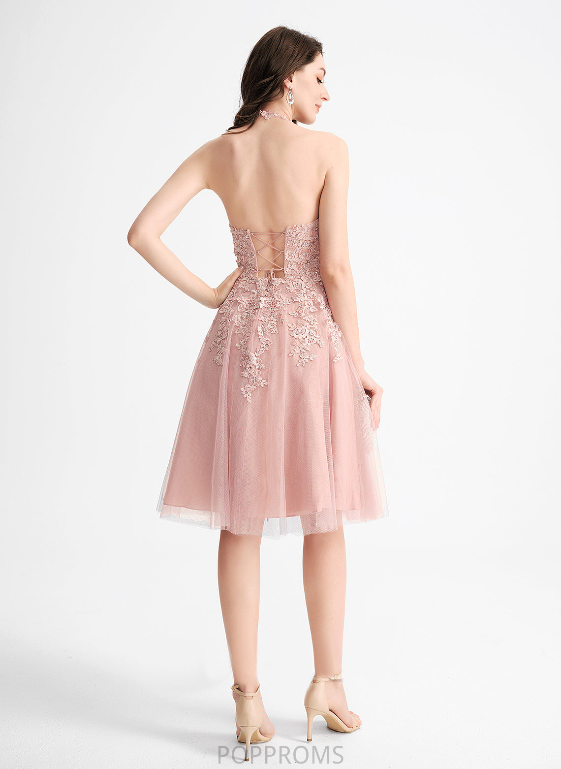 Scoop Tulle Lace Dress Knee-Length Homecoming Dresses Lea A-Line Neck With Homecoming