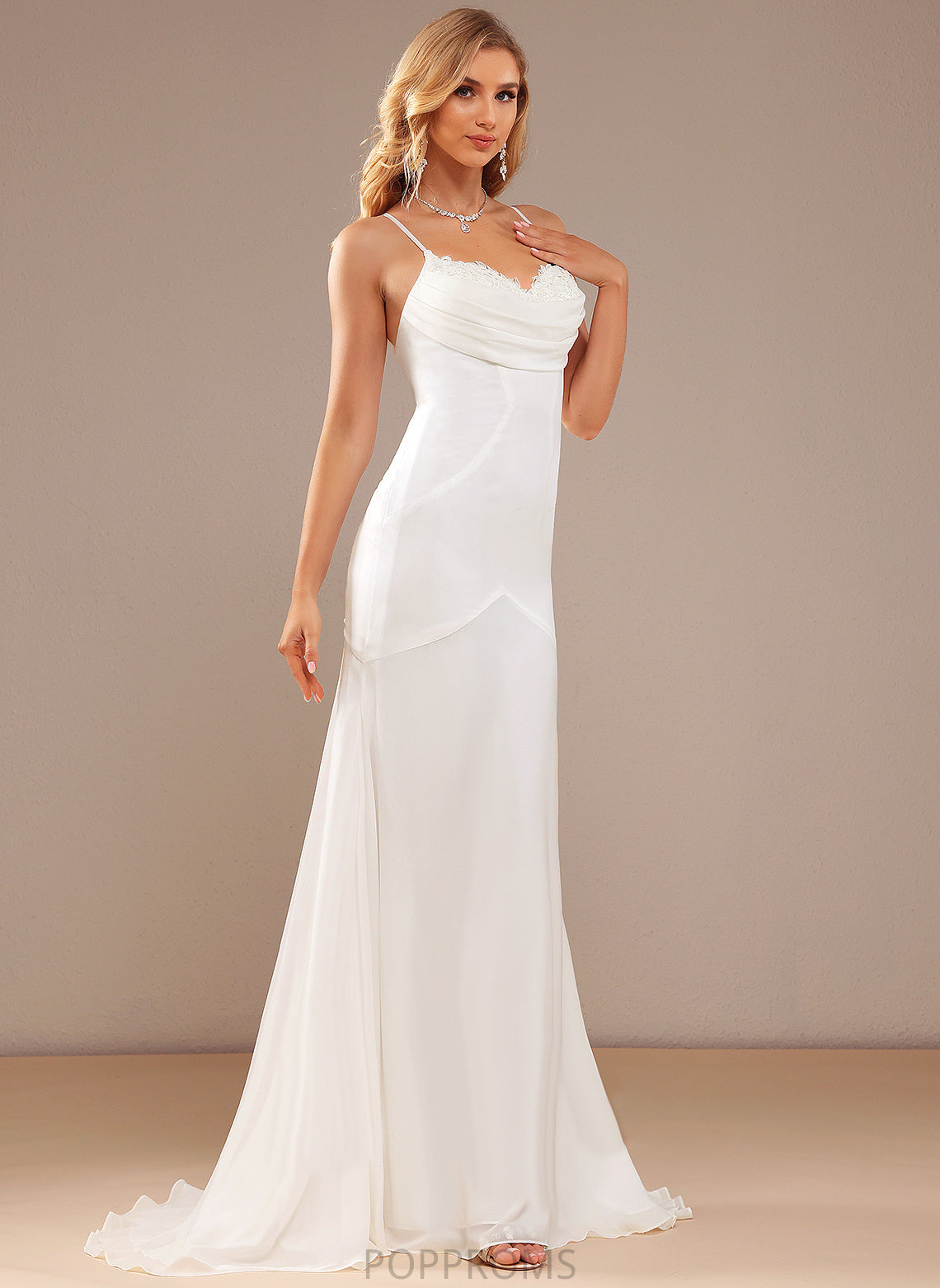 Chiffon Train Sweep Vanessa Lace V-neck With Wedding Wedding Dresses Dress Trumpet/Mermaid